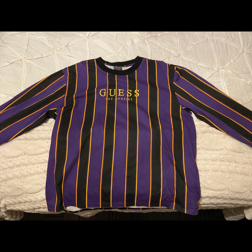 Guess Los Angeles Purple & Black Long Sleeve Tee